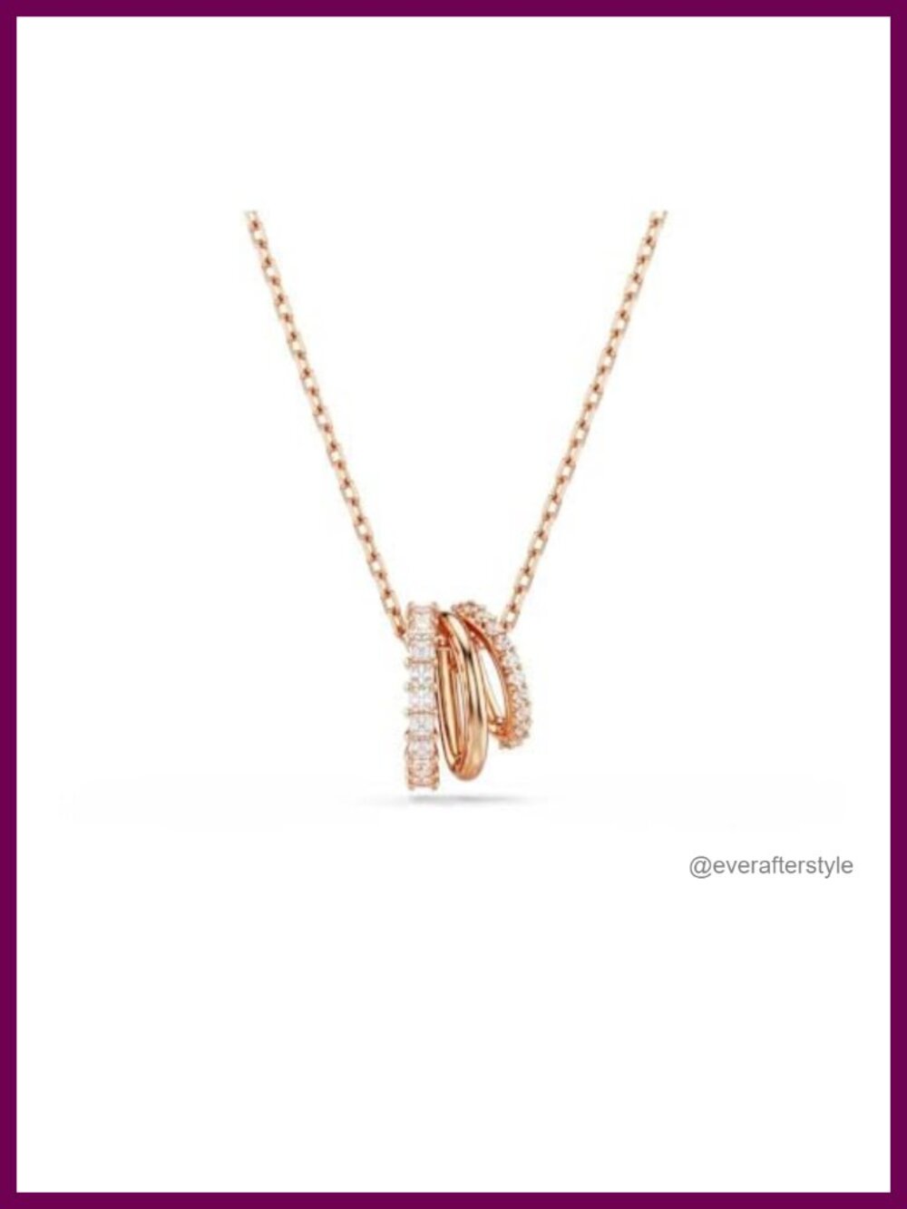 Swarovski Hyperbola Pendant Necklace Rose Gold Tone Crystal Zirconia